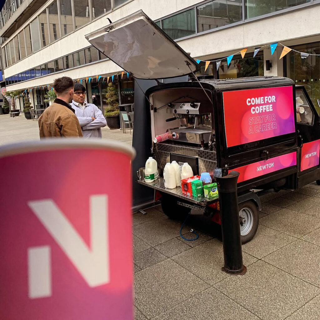 D4 Coffee Ltd mobile branded vans,, bars and coffee cups